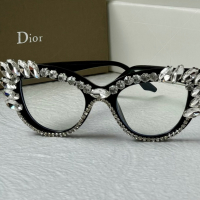 Dior прозрачни слънчеви очила, очила за компютър екстравагантни с камъни, снимка 6 - Слънчеви и диоптрични очила - 44884236