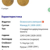 Стара Златна Османска монета 1/2 Турски Алтън хайрие , снимка 3 - Нумизматика и бонистика - 43766756