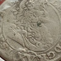 Сребърна монета 15 кройцера Леополд първи Кремниц Унгария 13681, снимка 3 - Нумизматика и бонистика - 42987579