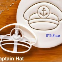Капитанска Моряшка шапка пластмасов резец форма фондан тесто бисквитки, снимка 1 - Форми - 26737027