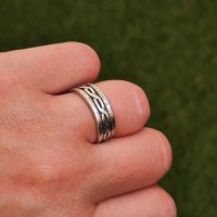 Мъжка сребърна халка, мъжки пръстен 17,68, снимка 5 - Пръстени - 40761247