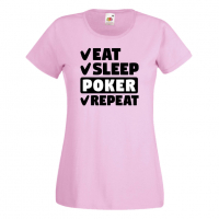 Дамска тениска Poker,Eat,Sleep,Peker,Anime,Repeat,Ядене,Спане,Игра,карти,покер, снимка 8 - Тениски - 36422182