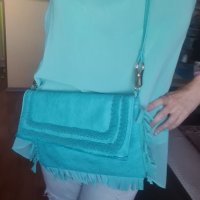 Antonello Serio ,италианска дамска чанта цвят мента , снимка 2 - Чанти - 37702325