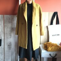 👢 Тренди палто в цвят горчица със съдържание на вълна🧡 м/л 💄, снимка 5 - Палта, манта - 43955018