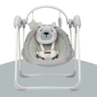 Нова АВТОМАТИЧНА бебешка люлка, музикална - MoMi Liss Bear Swing, снимка 2 - Детски люлки - 44004780