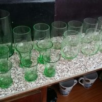 Чаши от зелено стъкло , снимка 10 - Антикварни и старинни предмети - 38184618