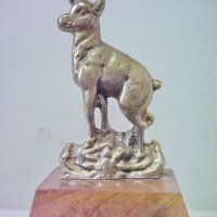 Стара бронзова статуетка с коза, снимка 1 - Антикварни и старинни предмети - 28098115