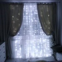 Празнични лампички тип завеса с 3х3м 300 LED, снимка 12 - Лед осветление - 27059053