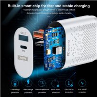 Адаптер Quick Charge USB Type C 20W 3.0 QC PD с чип за бързо зареждане НАЛИЧНО!!!, снимка 10 - Безжични зарядни - 32792165