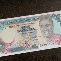 Банкнота - Замбия - 10 квача UNC | 1991г., снимка 1 - Нумизматика и бонистика - 26261970