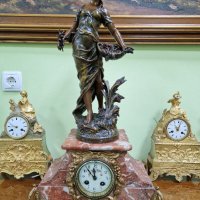Прекрасен антикварен колекционерски френски каминен часовник , снимка 1 - Антикварни и старинни предмети - 43815433