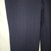 Zerres L/42- Дамски  еластичен черен клин- панталон с отвесни семпли брокатени ивици, снимка 1 - Клинове - 43139041