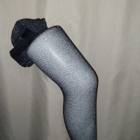 М/L Черен чорапогащник със сребрист брокат , снимка 5 - Бельо - 43844171