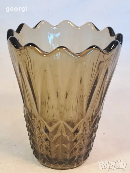 стъклена ваза опушено стъкло 22/4, снимка 1