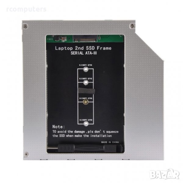Преходник за хард диск M2 SSD NGFF, DVD кади, 12.7mm, SATA 3 , снимка 1