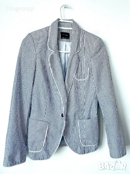 Дамско сако Зара ZARA бяло и синьо райе, снимка 1