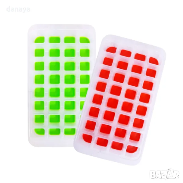 5669 Форма за лед със силиконово дъно, 32 гнезда, снимка 1