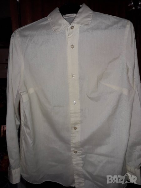 Дамска риза с копчета и якичка светло лимонено жълто, снимка 1