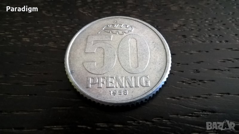Монета - Германия - 50 пфенига | 1958г.; серия А, снимка 1