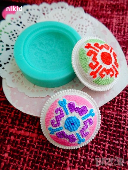 Бродерия шевица брошка народни силиконов молд форма декорация украса фондан торта гипс , снимка 1