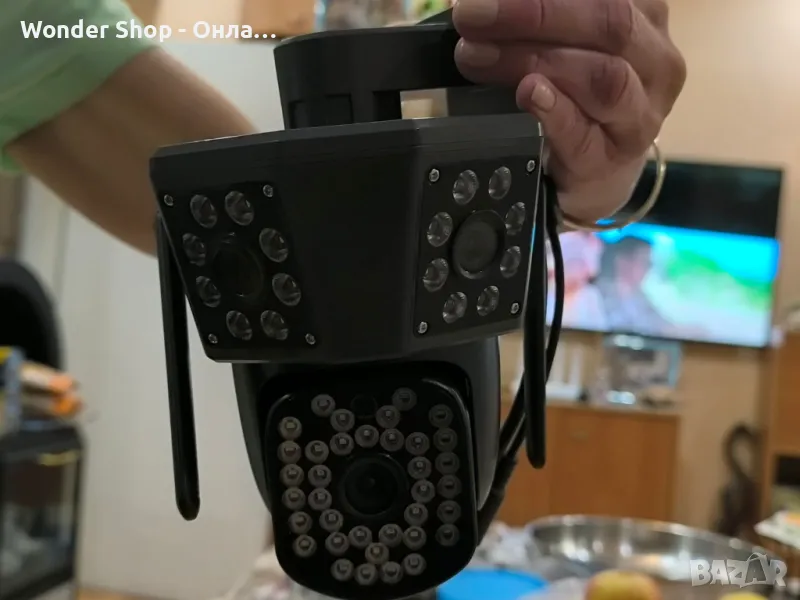 Тройна Wi-Hi камера за наблюдение, работеща и с LAN , 12 MP, Ultra HD. ✨, снимка 1