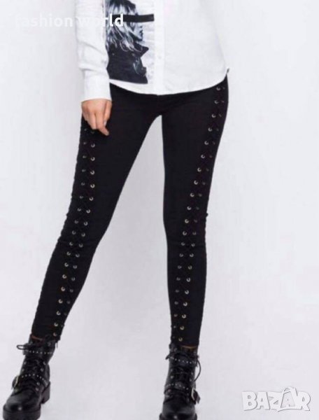 tally weijl  дънки черни с връзки, снимка 1