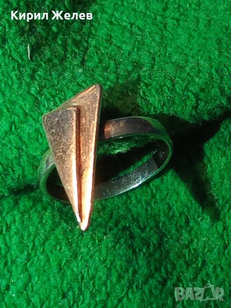 СТИЛЕН ДИЗАЙНЕРСКИ МОДЕН СРЕБЪРЕН АРТ ПРЪСТЕН ВИСОКА ПРОБА СРЕБРО с ЩЕМПЕЛ на АВТОРА 36621, снимка 1