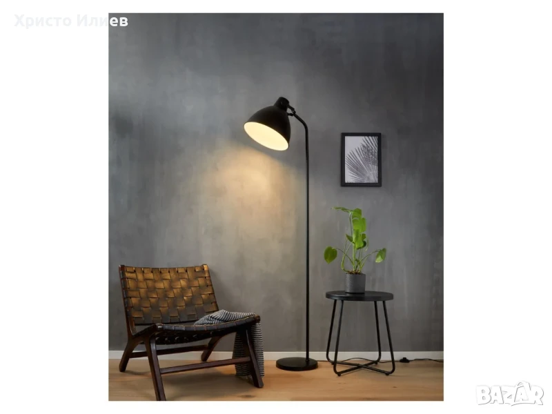 LED подова лампа Лампион Черен, снимка 1