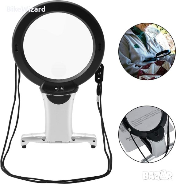 Увеличителна лупа с Led осветление със две зони за увеличение 2х и 6х НОВА, снимка 1