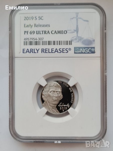 USA 🇺🇸 5 CENTS 2019-S NGC PR69DCAM, снимка 1