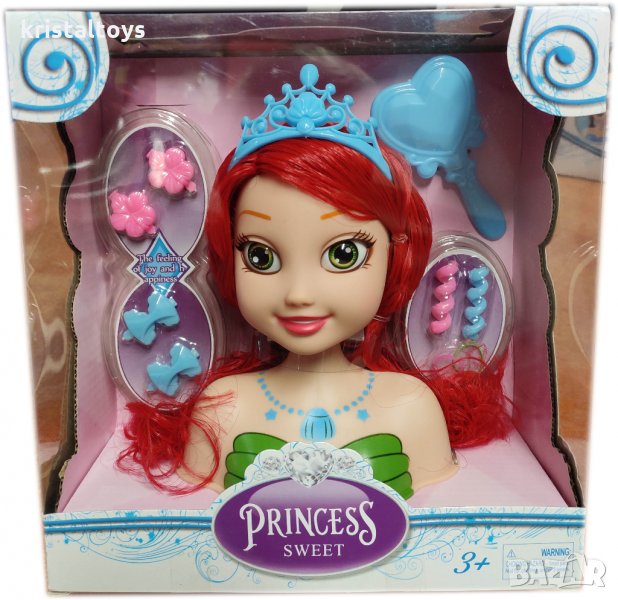 Кукла Глава за прически Принцеса с аксесоари, снимка 1