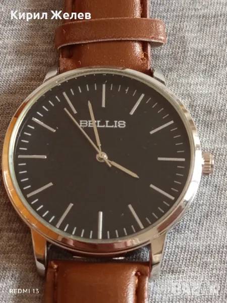 Чисто нов дамски часовник BELLIS QUARTZ с кожена каишка стилен дизайн 49827, снимка 1