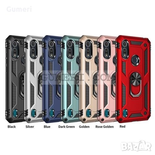 Motorola Moto E6s (2020) - Противоударен Хибриден Гръб с Ринг, снимка 1