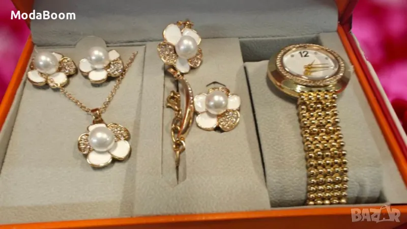 Дамски часовник с комплект бижута - Перфектния подарък за всяка жена, снимка 1