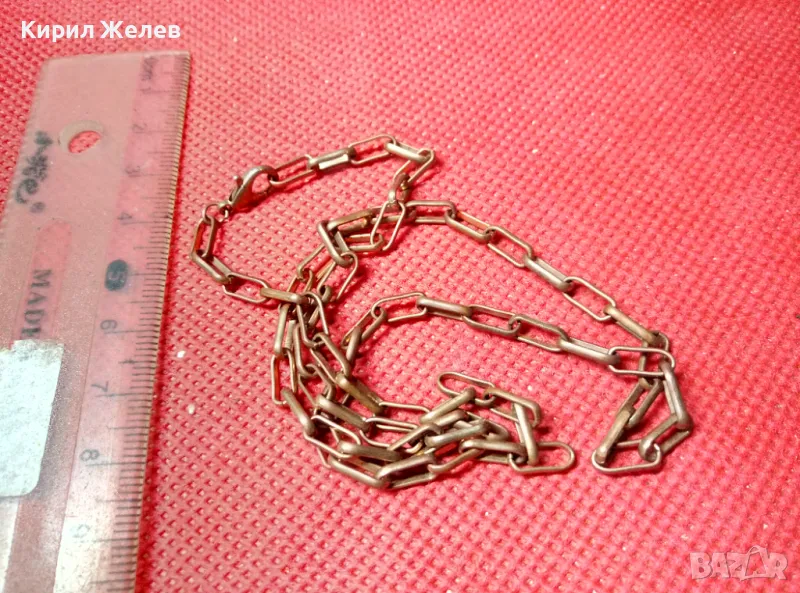 СТИЛНО МЕСИНГОВО СИНДЖИРЧЕ КОЛИЕ ЛАНЕЦ ВИНТИДЖ ПЛЕТКА 29587, снимка 1