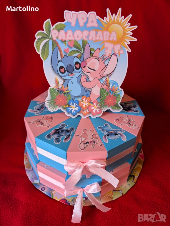 Картонена торта Стич, снимка 1