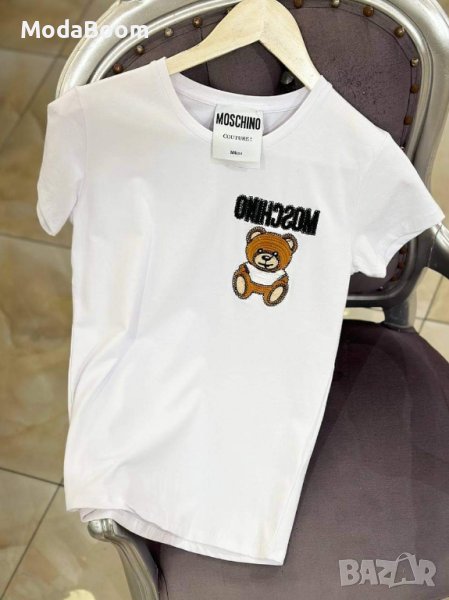 Бяла дамска тениска Moschino кодVL106R, снимка 1