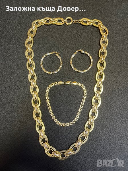 Златен ланец гривна обеци ланче 14 к 585 gold zlato zlaten lanec obeci griwna grivna , снимка 1