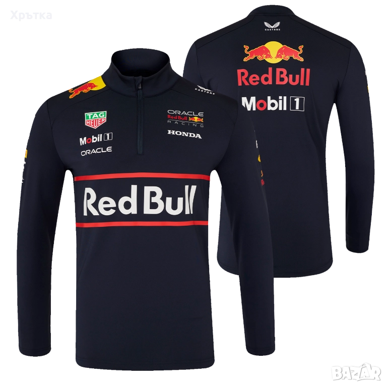 Red Bull Racing F1 Team 1/4 Zip Top - Оригинална мъжка блуза с цип, снимка 1