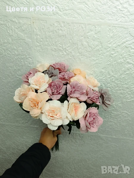 Изкуствено цвете разлистен божур, снимка 1