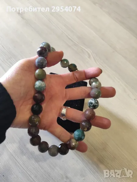 колие от естествени камъни със сребърна закопчалка 49лв, снимка 1