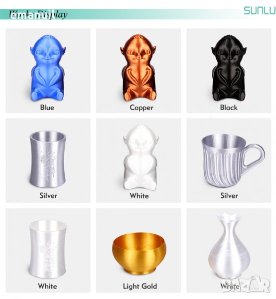 *РАЗПРОДАЖБА* -20лв. SUNLU ABS TPU PETG PLA SILK WOOD Carbon Filament 3D Printer 3Д Принтер, снимка 1