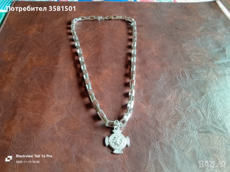 164/Сребърен Синджир със Висулка-98грама.🇧🇬, снимка 1