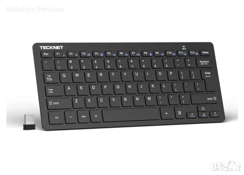 Tecknet Mini Keyboard X315 2.4G - безжична клавиатура за компютри и таблети (сив) , снимка 1