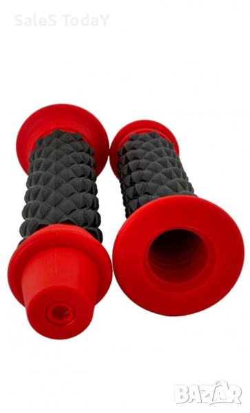 Комплект гумени ръкохватки, за мотор, червен , снимка 1