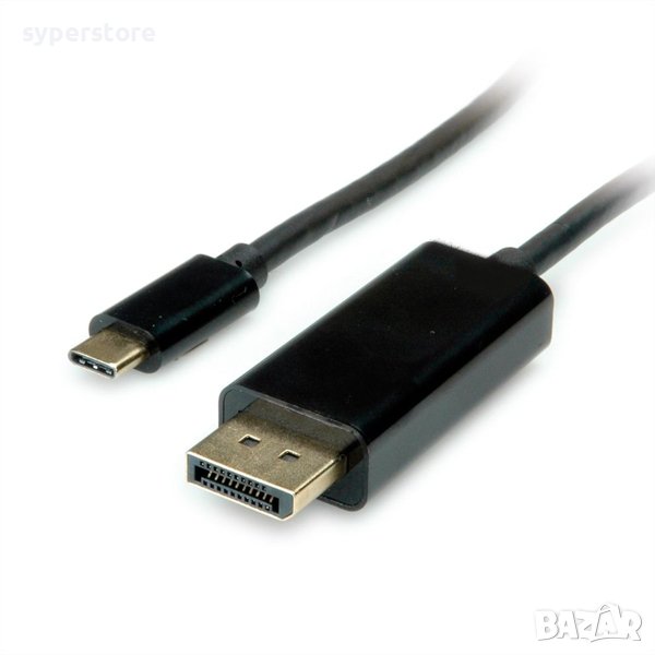 Кабел USB Type C - DP, M/M, 2m Roline S3733 SS301213 Мъжко-Мъжко, снимка 1