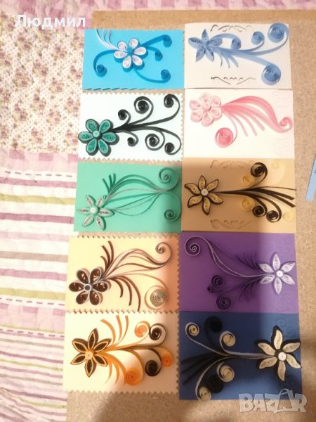 Малки квилинг картички, за допълнение на всеки подарък, снимка 1