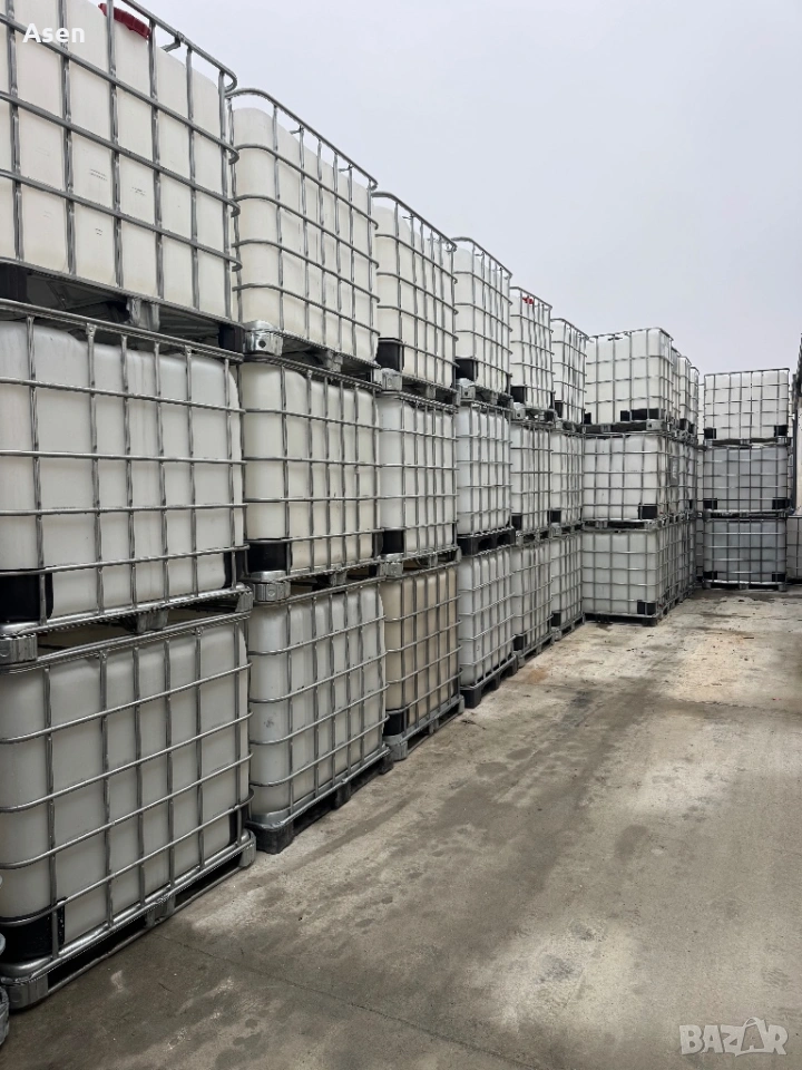 Бидони 1тон 1000 литра ibc контейнер чисти  , снимка 1