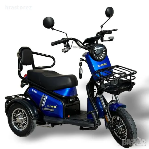 Електрическа Двуместна Триколка PUDDING 1800W - задно задвижване чрез диференциал, снимка 1