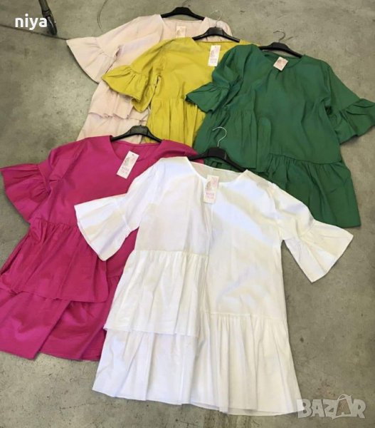 Изчистена туника в цвят горчица, снимка 1